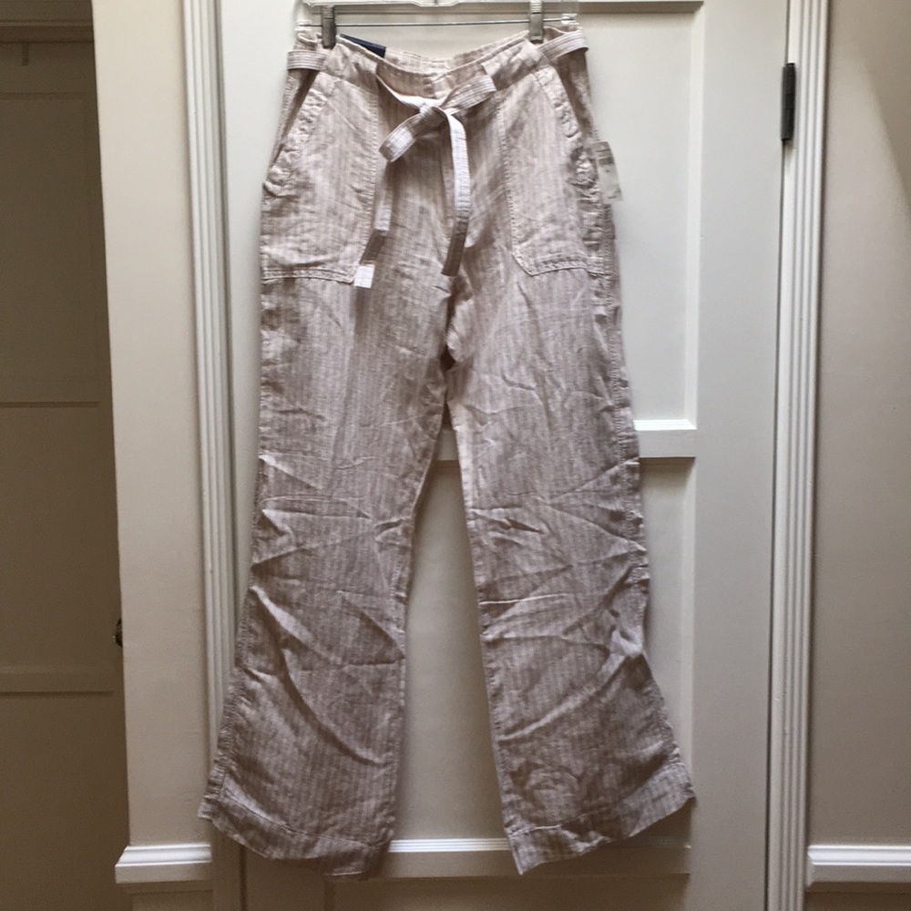 Nwt Gap Linen pants with tie belt Sz 12